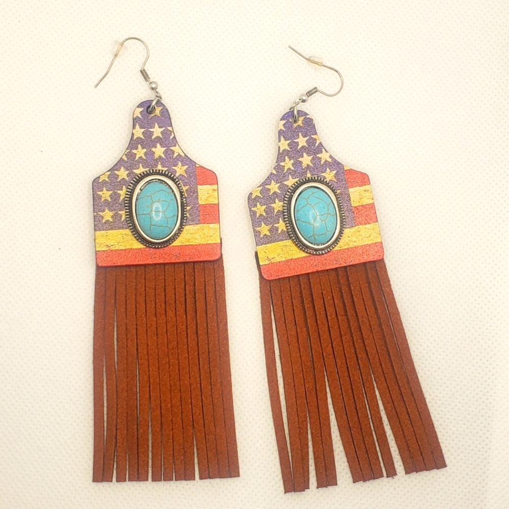 Flag tassels earrings